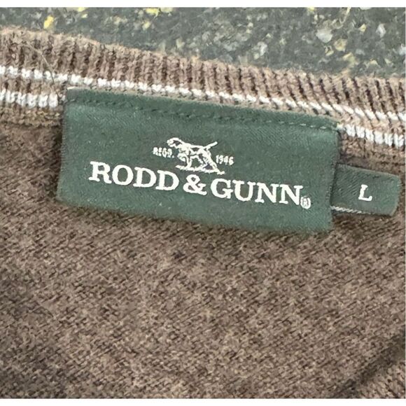Rodd & Gunn Brown V Neck Merino Sweater. Large. - Picture 4 of 9